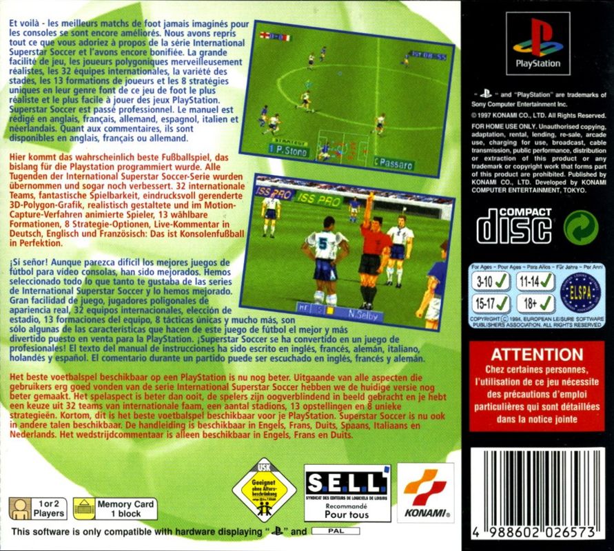 Back Cover for Goal Storm '97 (PlayStation)