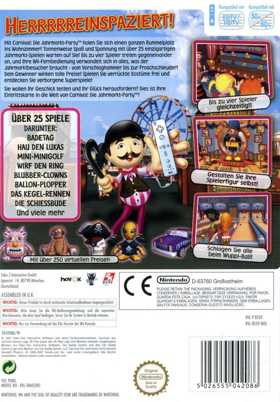 Back Cover for Carnival Games (Wii)