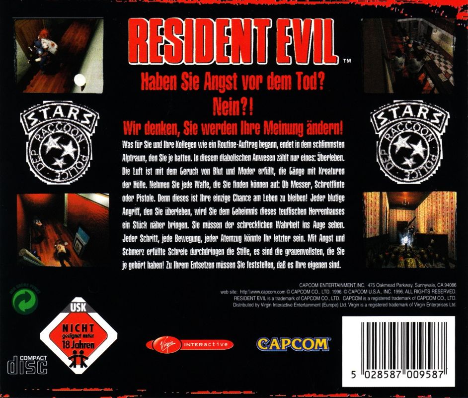 Other for Resident Evil (Windows): Jewel Case - Back
