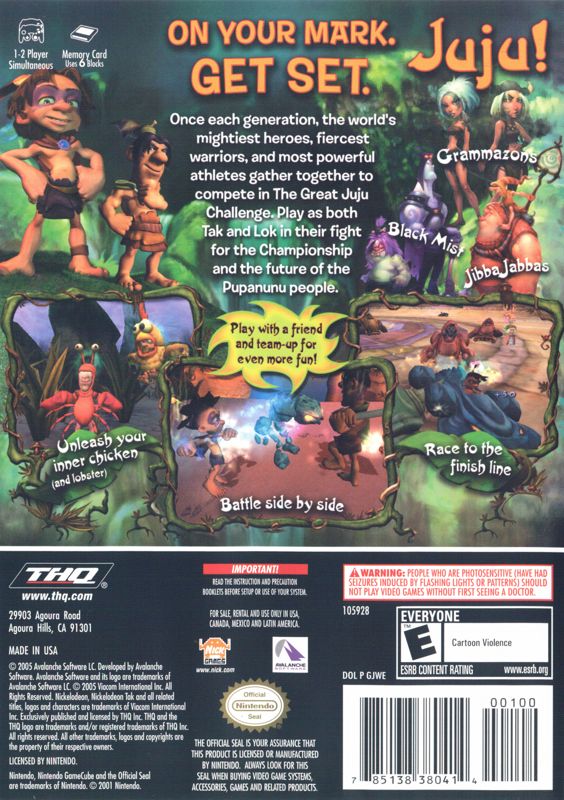 Back Cover for Tak: The Great Juju Challenge (GameCube)