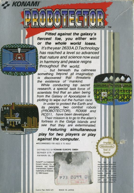 Back Cover for Contra (NES)