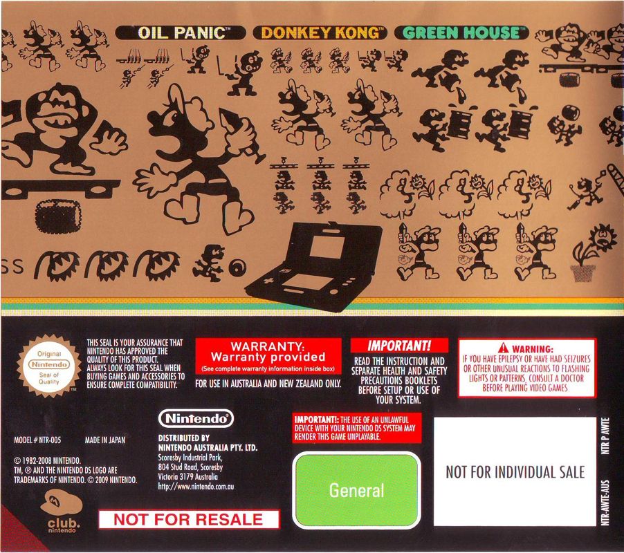 Back Cover for Game & Watch Collection (Nintendo DS)