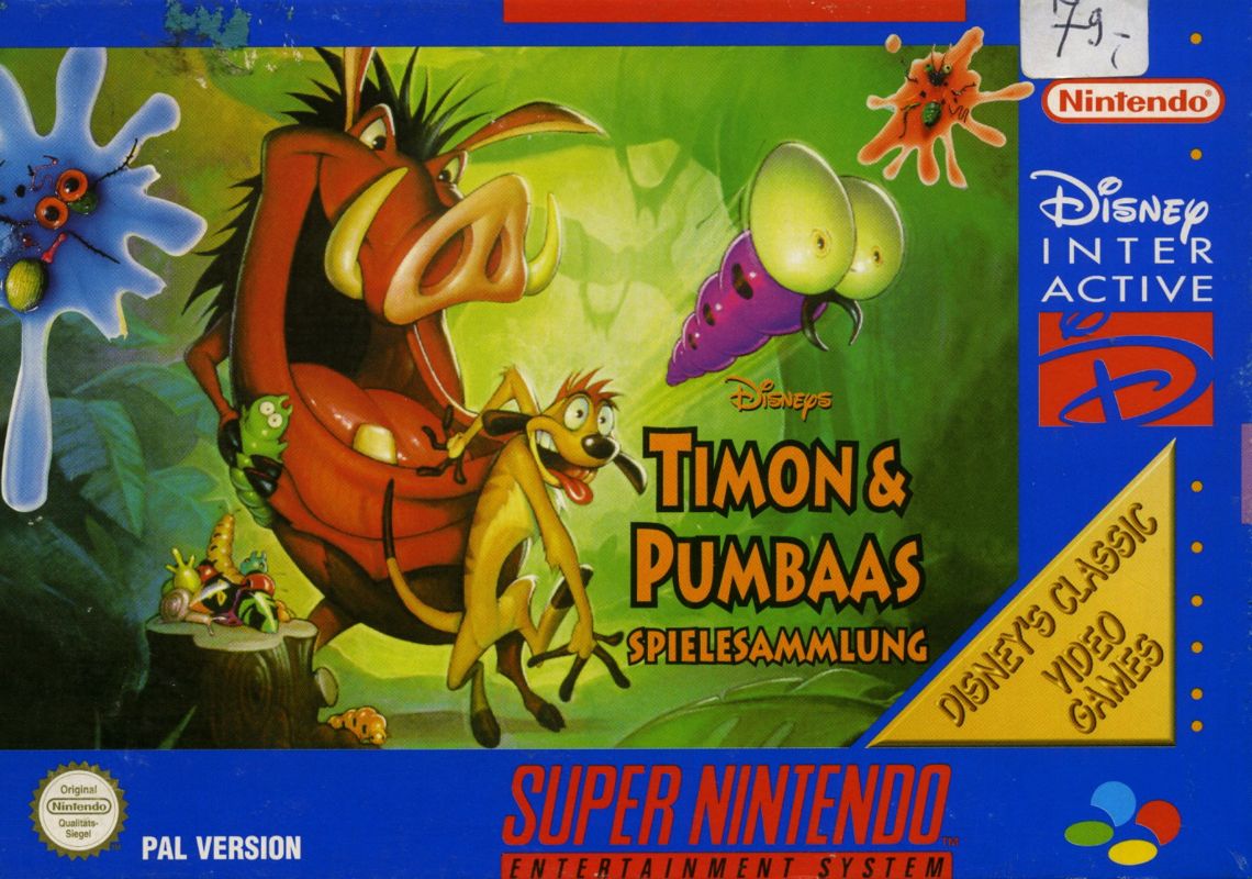 Front Cover for Disney's Timon & Pumbaa's Jungle Games (SNES) (Disney's Classic Video Games release)