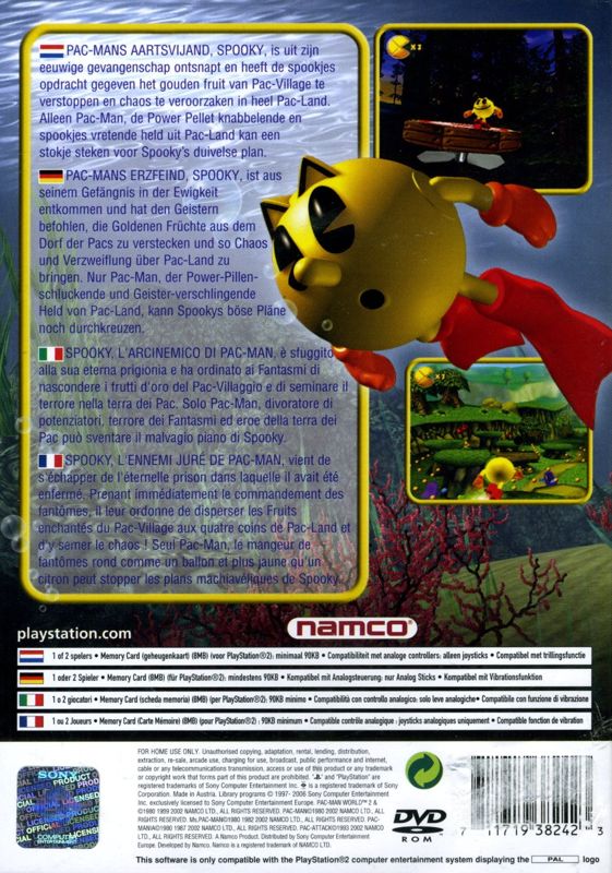 Back Cover for Pac-Man World 2 (PlayStation 2)