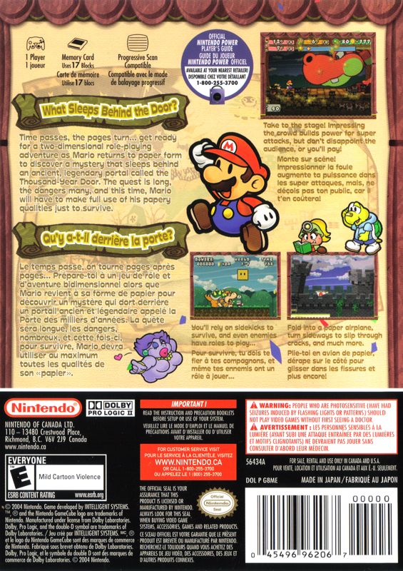 Paper Mario The ThousandYear Door cover or packaging material MobyGames