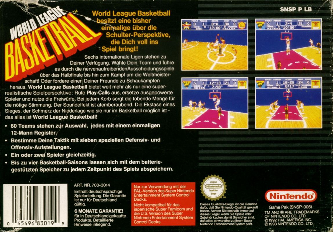 Back Cover for NCAA Basketball (SNES)