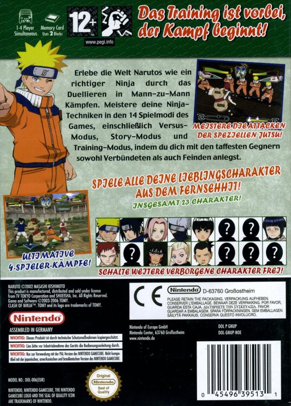 Back Cover for Naruto: Clash of Ninja 2 (GameCube)