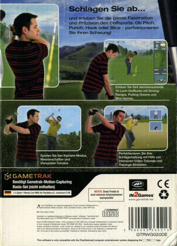 Back Cover for Real World Golf (PlayStation 2)