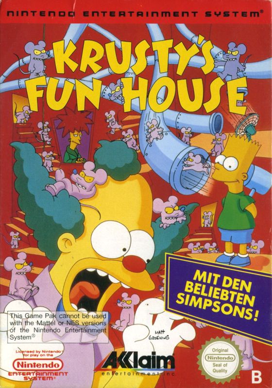 Front Cover for Krusty's Super Fun House (NES)