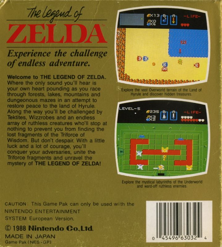 Back Cover for The Legend of Zelda (NES)