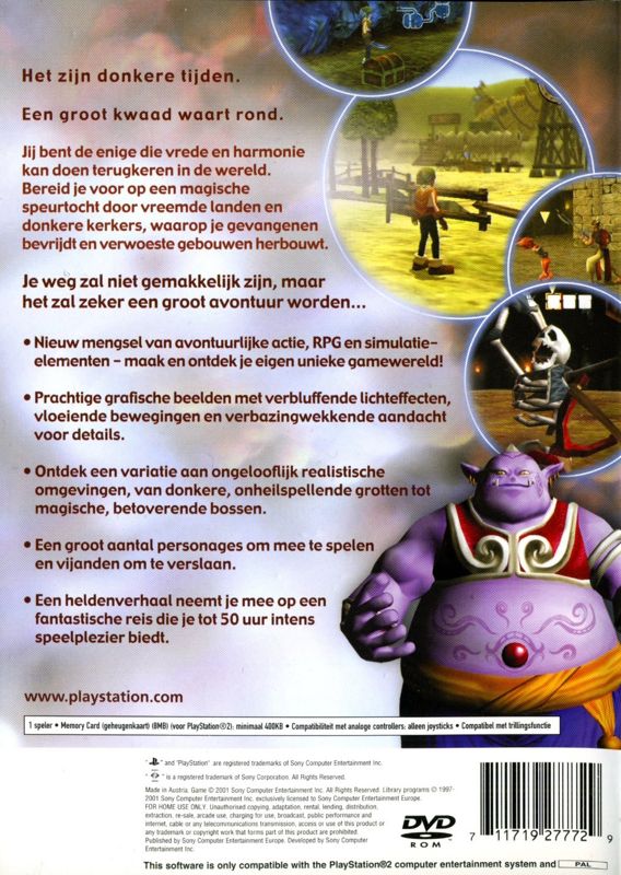 Back Cover for Dark Cloud (PlayStation 2)