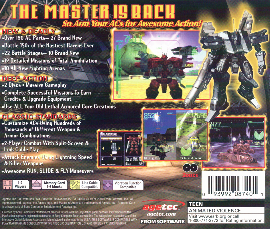 PS1 PS PlayStation 1 Armored Core Master of Arena From Japan