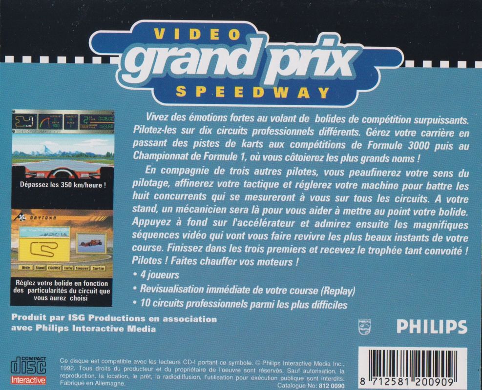 Back Cover for Video Speedway (CD-i)