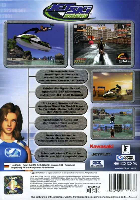 Back Cover for Wave Rally (PlayStation 2)