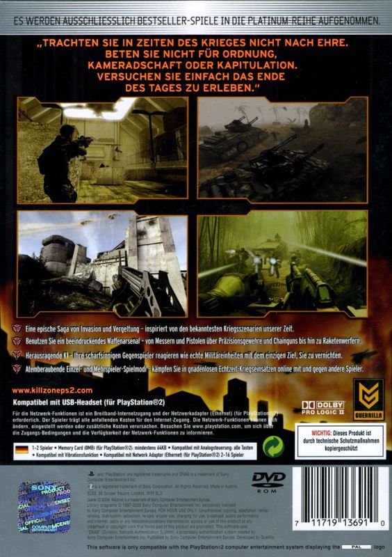 Killzone 2 cover or packaging material - MobyGames