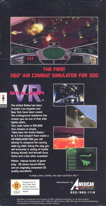 Back Cover for VR Stalker (3DO)