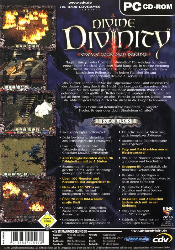 Back Cover for Divine Divinity (Windows)