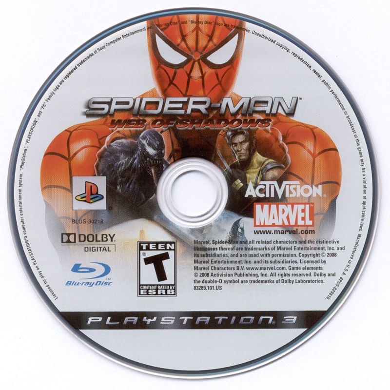 Spider-Man: Web of Shadows cover or packaging material - MobyGames