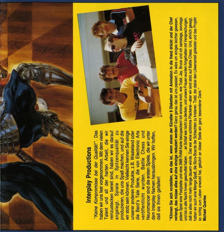 Inside Cover for Battle Chess (Amiga): Right