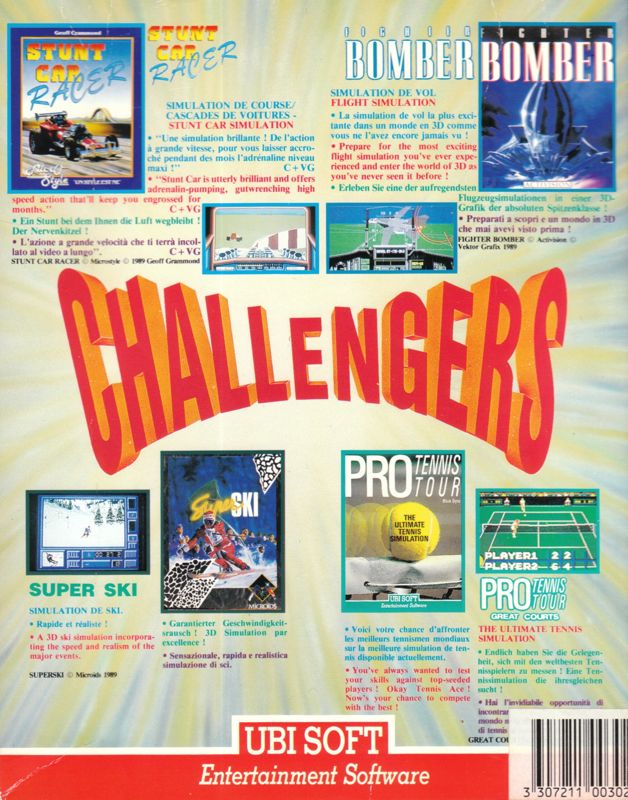 Back Cover for Challengers (DOS)