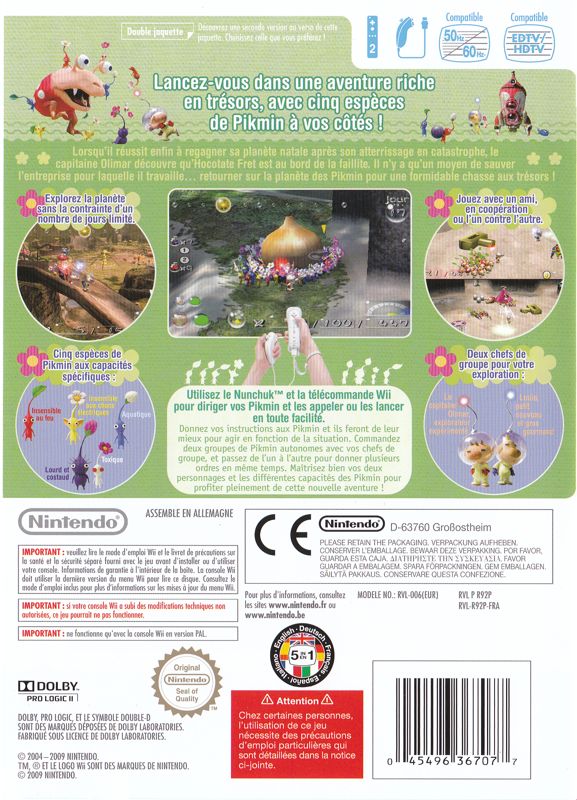 Back Cover for Pikmin 2 (Wii): Reversed