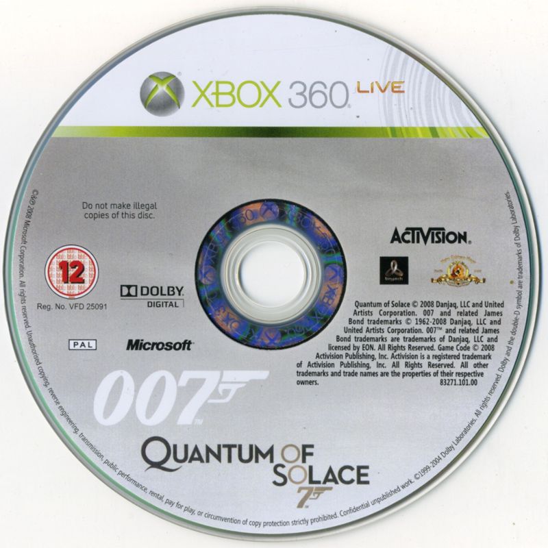 Media for 007: Quantum of Solace (Collector's Edition) (Xbox 360): Game disc