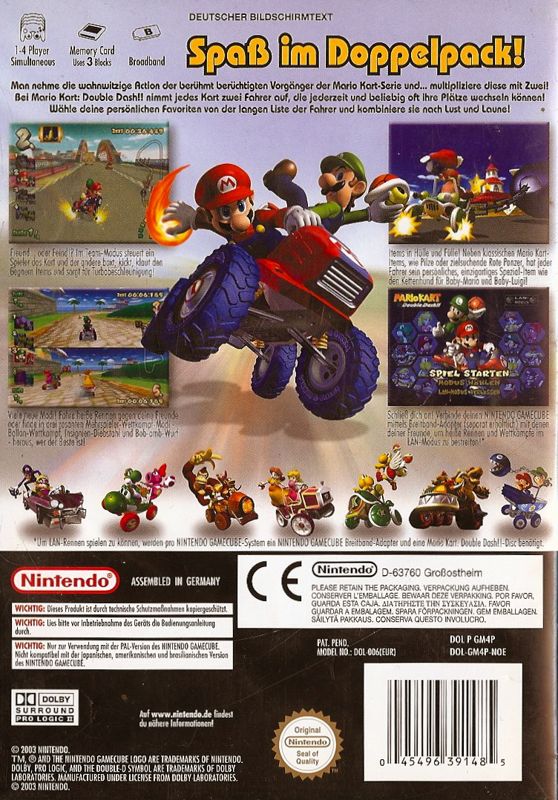 Back Cover for Mario Kart: Double Dash!! (GameCube) (Zelda Collection bundle)