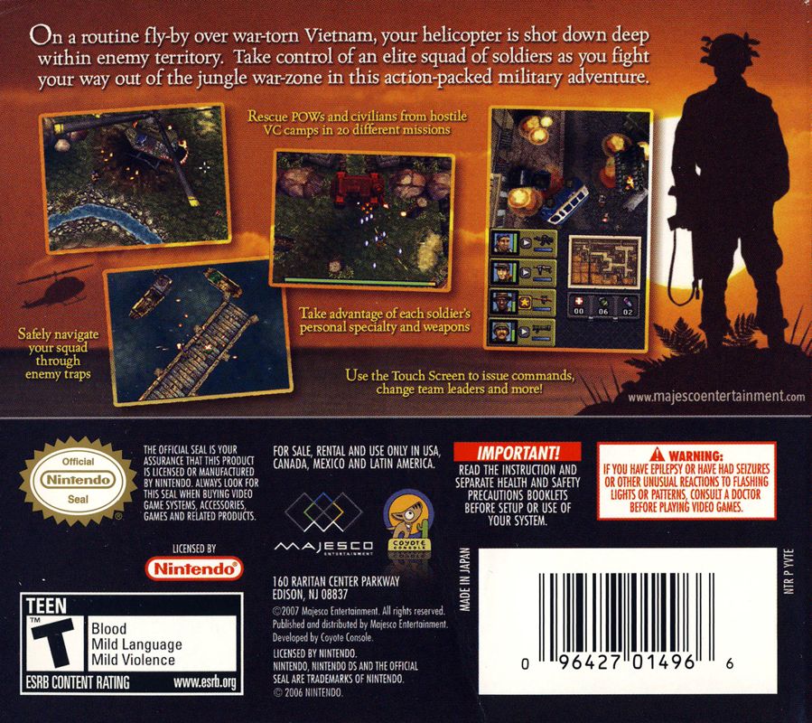 Back Cover for Operation: Vietnam (Nintendo DS)