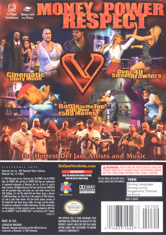 2003 Def Jam Vendetta PS2 Gamecube Print Ad/Poster Authentic Original Promo  Art