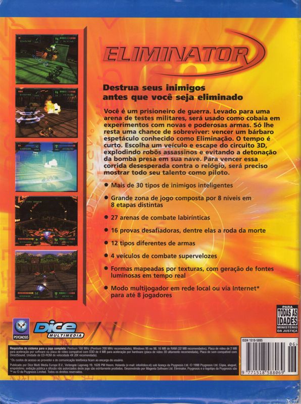Back Cover for Eliminator (Windows) (Senha PC 3D #6 covermount)