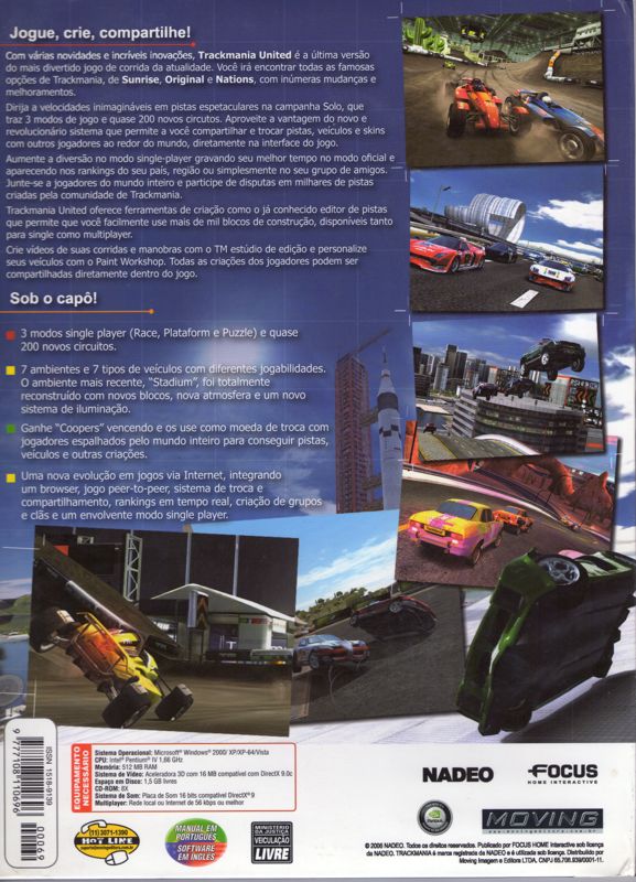 Back Cover for TrackMania United (Windows) (Fullgames #69 covermount)