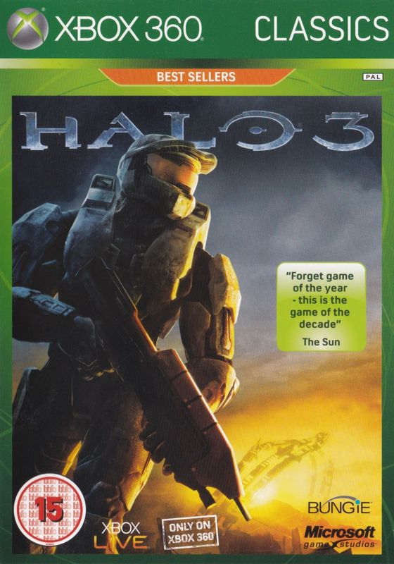 Front Cover for Halo 3 (Xbox 360) (Xbox 360 Classics release - Rated 15)