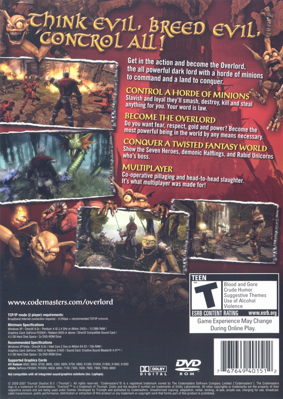 Back Cover for Overlord (Windows)