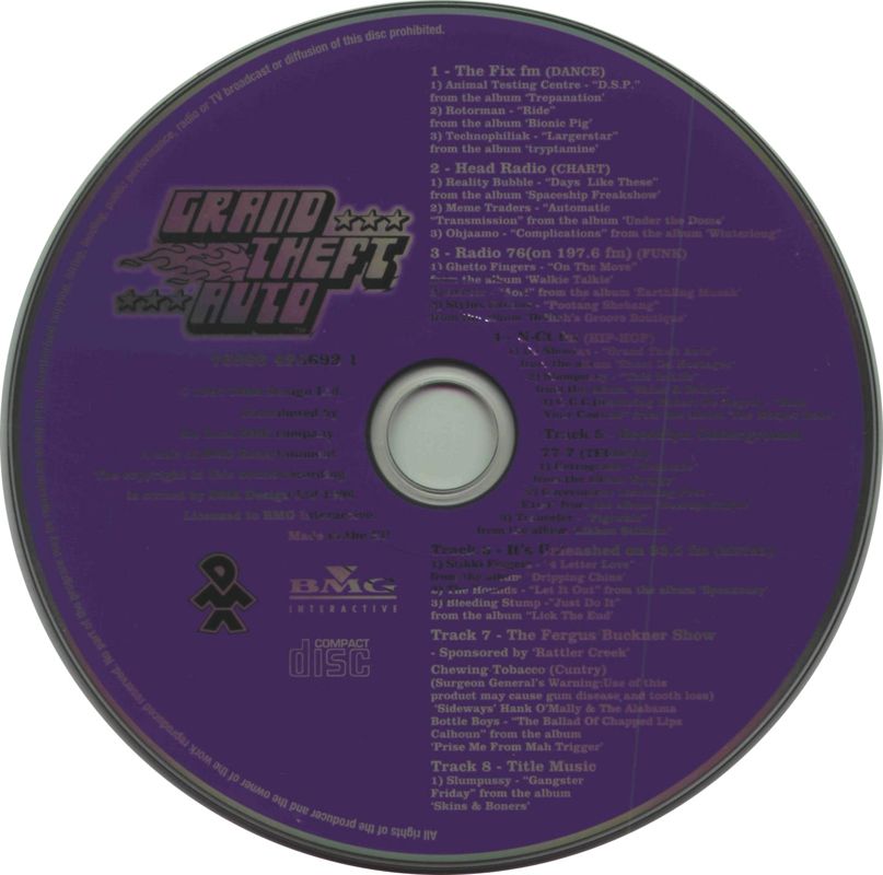 Soundtrack for Grand Theft Auto (Limited Edition) (DOS and Windows): Media