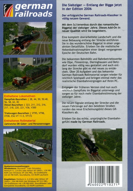 Back Cover for German Railroads: Die Siebziger - Entlang der Bigge (Edition 2006) (Windows)