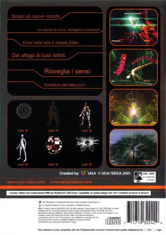 Back Cover for Rez (PlayStation 2)