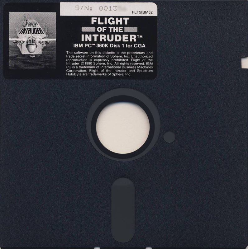 Media for Flight of the Intruder (DOS) (Includes Pocket Book on which the game is based): 5.25" 360KB CGA