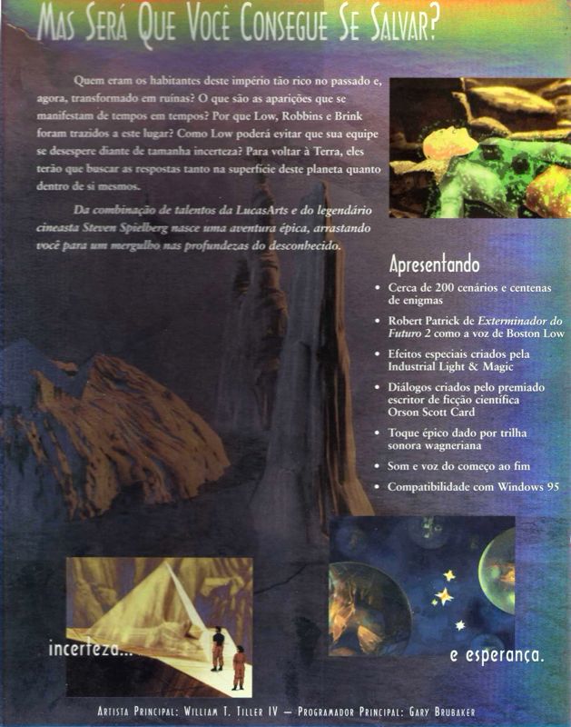 Inside Cover for The Dig (DOS): Right