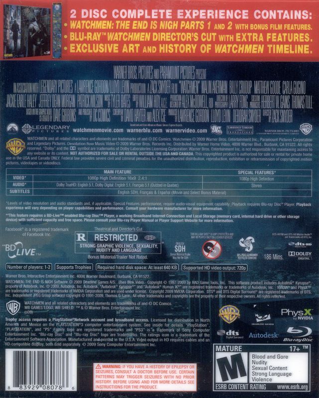 Watchmen: The End is Nigh - The Complete Experience cover or packaging ...