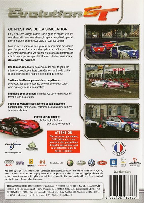 Back Cover for Corvette Evolution GT (Windows)