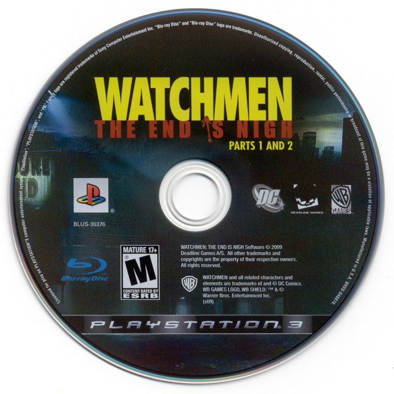 Media for Watchmen: The End is Nigh - The Complete Experience (PlayStation 3): Game Disc
