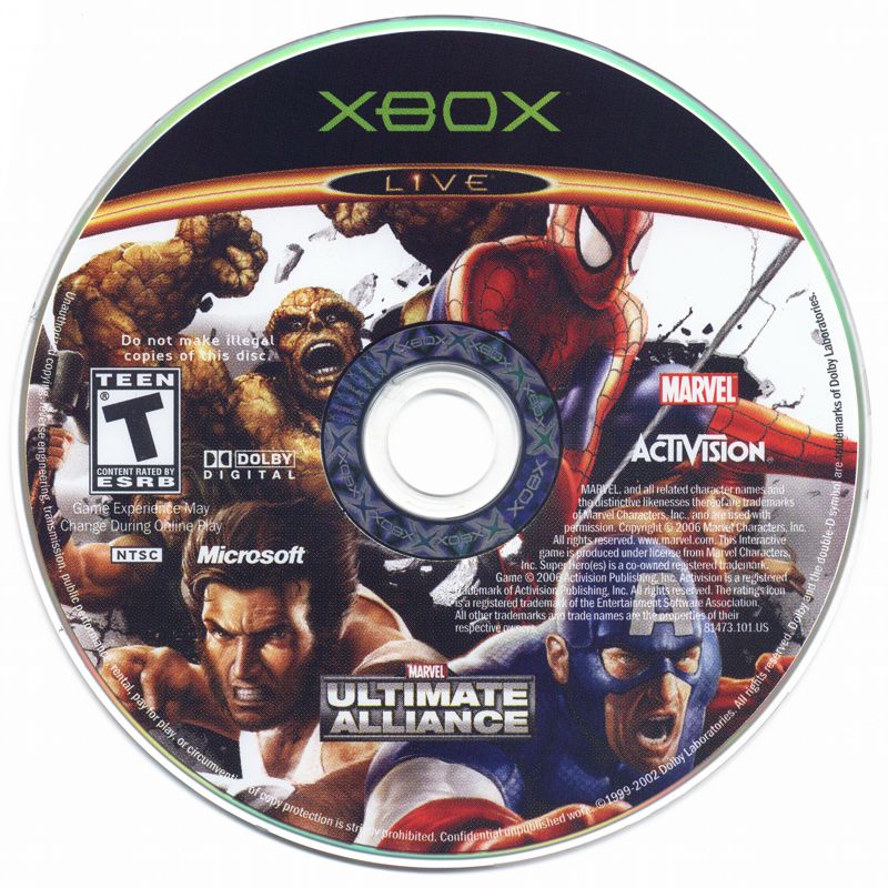 Media for Marvel Ultimate Alliance (Xbox) (Silver Surfer release)