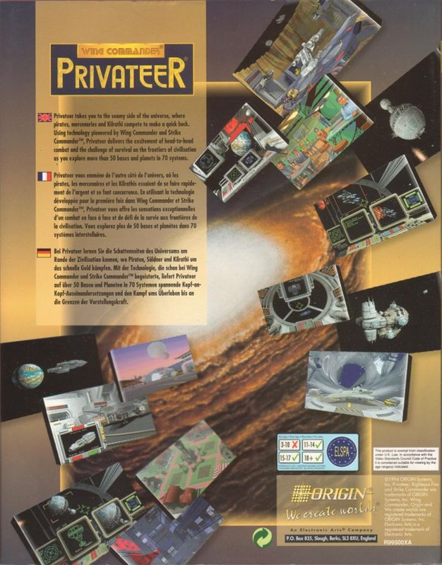 Back Cover for Wing Commander: Privateer - CD-ROM Edition (DOS)