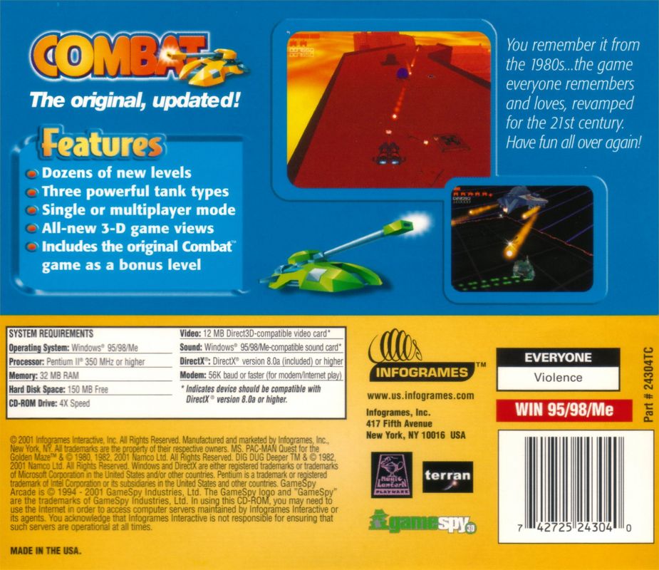 Back Cover for Combat (Windows)