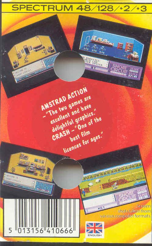 Back Cover for Short Circuit (ZX Spectrum) (Budget re-release)