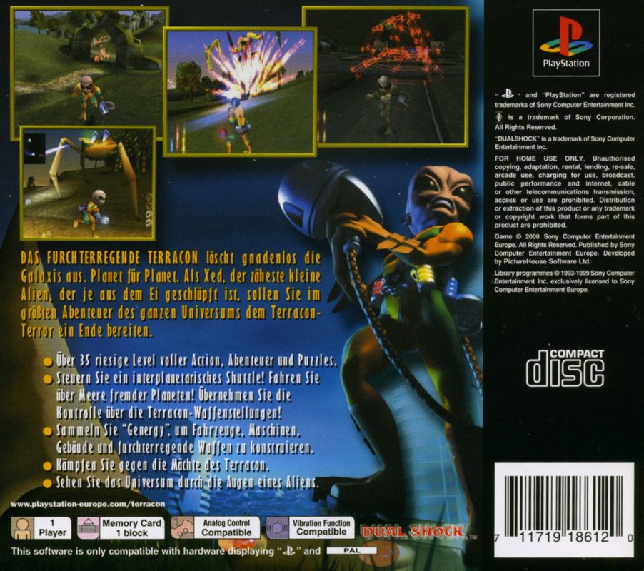 Back Cover for Terracon (PlayStation)