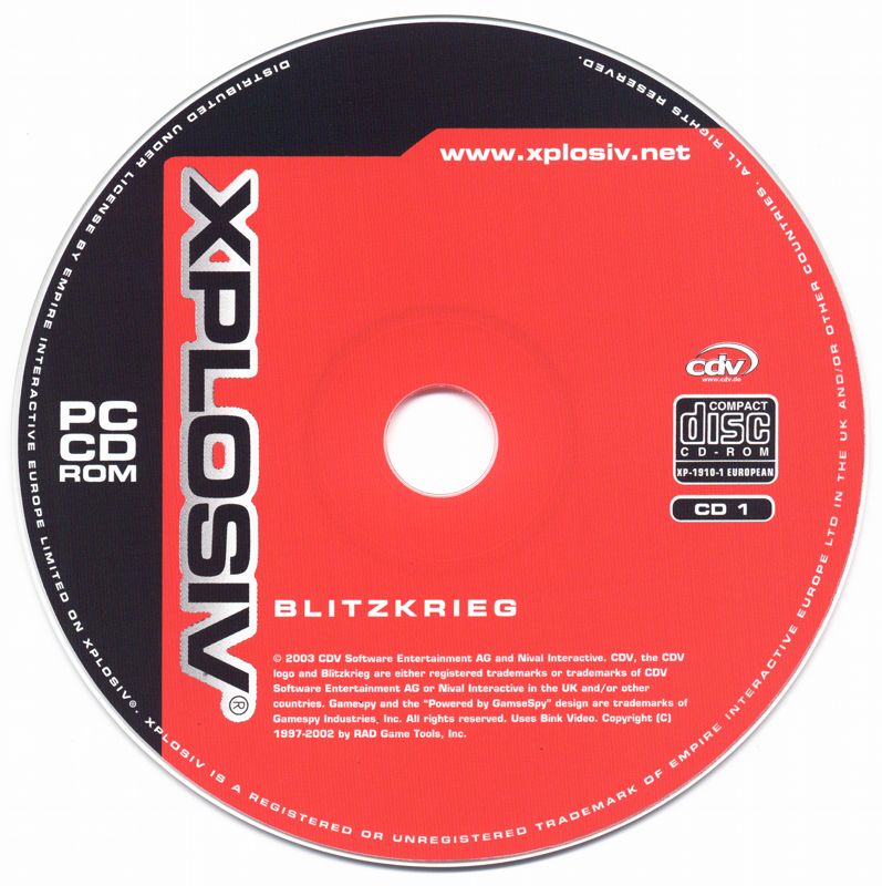 Media for Blitzkrieg (Windows) (Xplosiv release): Disc 1/2