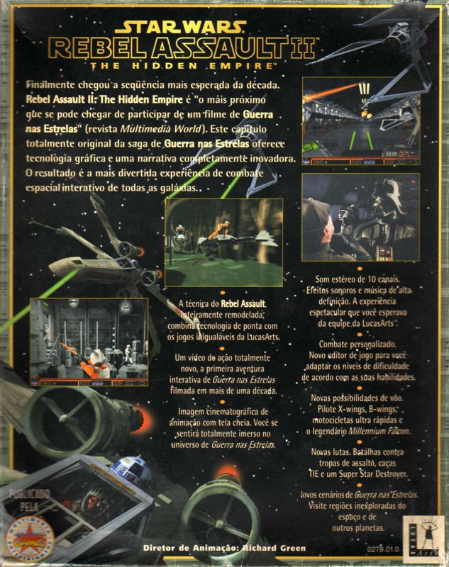 Back Cover for Star Wars: Rebel Assault II - The Hidden Empire (DOS and Windows)