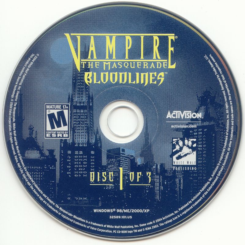 Media for Vampire: The Masquerade - Bloodlines (Windows) (Exclusive to Best Buy): Disc 1