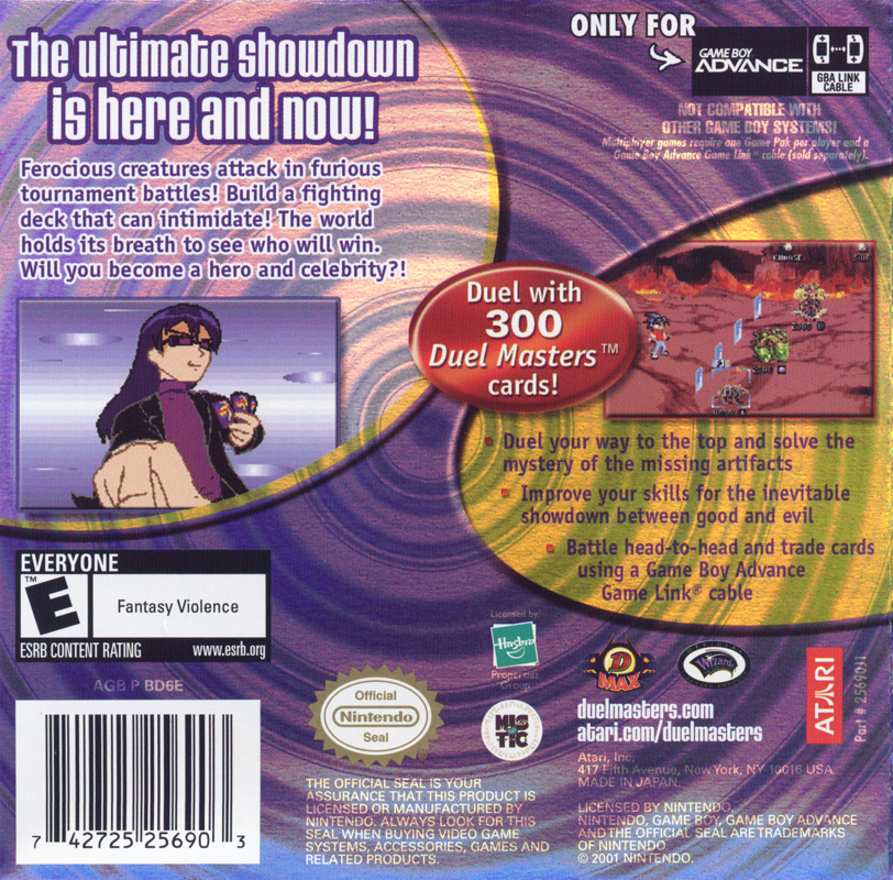 Back Cover for Duel Masters Kaijudo Showdown (Game Boy Advance)